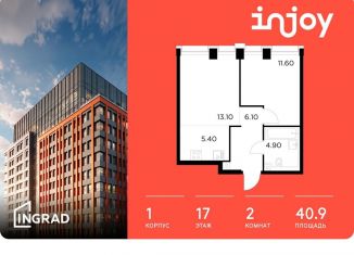 2-комнатная квартира на продажу, 40.9 м2, Москва, САО