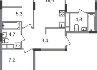 3-ком. квартира на продажу, 90.3 м2, рабочий посёлок Заречье