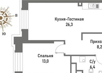 Продаю 2-ком. квартиру, 53.9 м2, Москва, ВАО, улица Матросская Тишина, 12