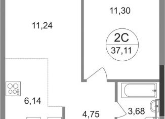 Продажа 2-ком. квартиры, 37.1 м2, Балашиха, жилой квартал Новоград Павлино, к6