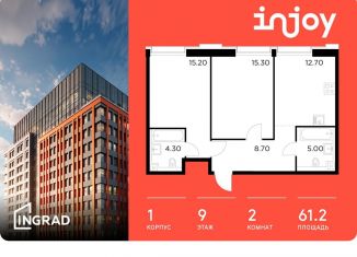 Продаю 2-комнатную квартиру, 61.2 м2, Москва, Войковский район