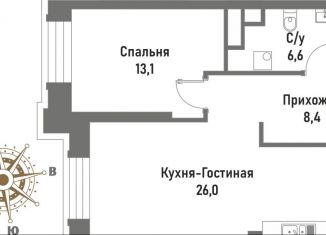 Продается 2-комнатная квартира, 54.1 м2, Москва, ВАО, улица Матросская Тишина, 12