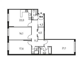 Продажа 3-комнатной квартиры, 106.9 м2, Москва, район Раменки, Винницкая улица, 8к4