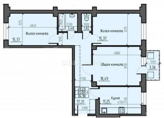 Продается 3-комнатная квартира, 84.1 м2, Красноярск, Северное шоссе, 50А