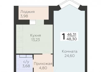 Продажа однокомнатной квартиры, 48.3 м2, Орловская область, улица Панчука, 83