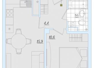 1-ком. квартира на продажу, 39 м2, Псковская область, Балтийская улица, 17А