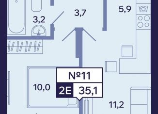 2-комнатная квартира на продажу, 35.1 м2, Якутск, Промышленный округ, Новопортовская улица, 1А/1