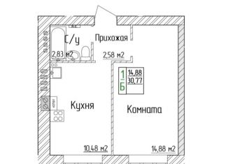 Продажа 1-ком. квартиры, 30.8 м2, посёлок Ивняки, Береговая улица, 3