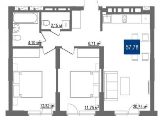 Продам 3-ком. квартиру, 57.8 м2, Новосибирск, ЖК Чкалов