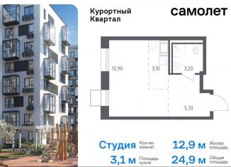 Квартира на продажу студия, 24.9 м2, посёлок Песочный, жилой комплекс Курортный квартал, 9