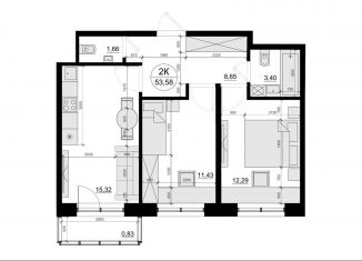 Продажа 2-ком. квартиры, 53.6 м2, дачный посёлок Лесной Городок