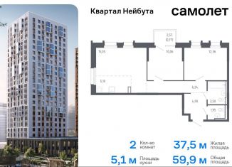 Продам 2-комнатную квартиру, 59.9 м2, Владивосток, жилой комплекс Квартал Нейбута, 141к1, Ленинский район