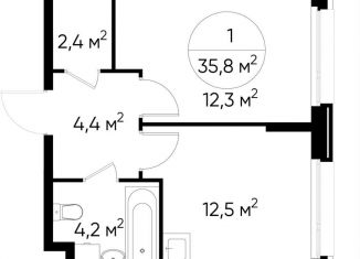 Продаю 1-комнатную квартиру, 35.8 м2, Москва, деревня Рассказовка, 1