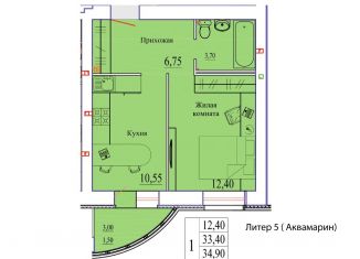 Продается однокомнатная квартира, 36.4 м2, Ивановская область