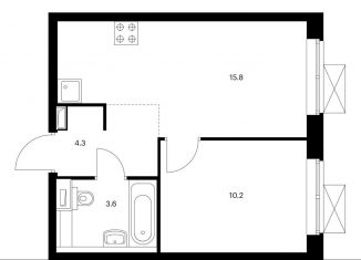 Продам 1-ком. квартиру, 33.9 м2, Москва, метро Бибирево