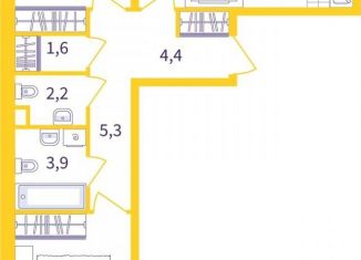 Продам двухкомнатную квартиру, 57.1 м2, Екатеринбург, метро Ботаническая