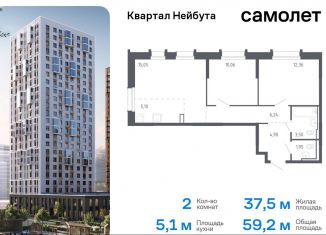 2-комнатная квартира на продажу, 59.2 м2, Владивосток, жилой комплекс Квартал Нейбута, 141к1, Ленинский район