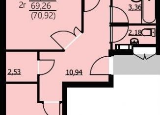 Продам двухкомнатную квартиру, 70.9 м2, Ярославль, Красноборская улица, 38к3, Заволжский район