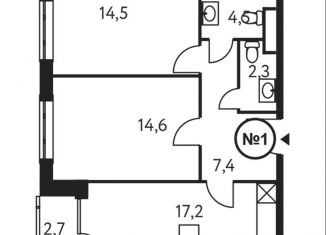 Продажа 2-ком. квартиры, 60.7 м2, Москва, метро Мичуринский проспект, Винницкая улица, 8к2