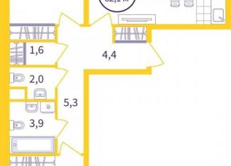 Продам 2-ком. квартиру, 58 м2, Екатеринбург, метро Геологическая