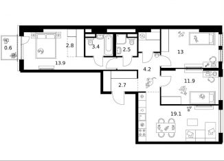 Продам 3-комнатную квартиру, 80.8 м2, Москва, район Москворечье-Сабурово, жилой комплекс Москворечье, 1.3