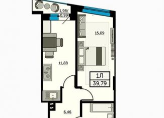 Квартира на продажу студия, 40 м2, Ростов-на-Дону, Красноармейская улица, 157В/83с1