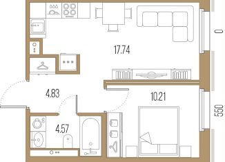 Продается однокомнатная квартира, 37.4 м2, Санкт-Петербург, Малый Сампсониевский проспект, 2, метро Площадь Ленина