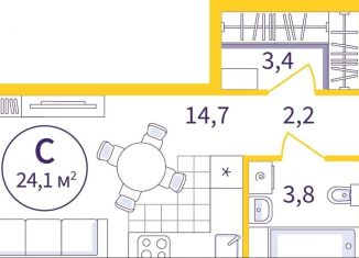 Квартира на продажу студия, 24.1 м2, Екатеринбург, метро Ботаническая