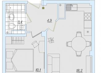 Продам 1-комнатную квартиру, 39 м2, Псковская область, Балтийская улица, 17А