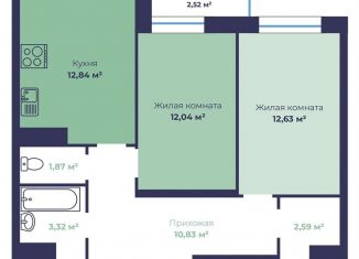 Продажа 2-ком. квартиры, 57.4 м2, Ярославль