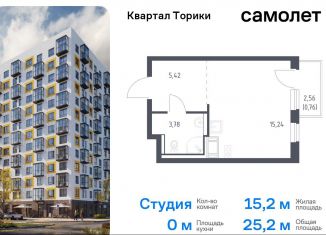 Квартира на продажу студия, 25.2 м2, Ленинградская область, жилой комплекс Квартал Торики, к1.1