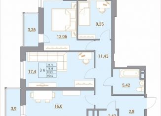 Продажа 3-ком. квартиры, 86.1 м2, Ростов-на-Дону, Ворошиловский район, Тибетская улица, 1Вс1