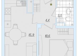 Продается 1-комнатная квартира, 39 м2, Псковская область, Балтийская улица, 17А