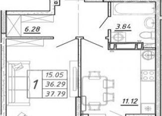 Однокомнатная квартира на продажу, 37.8 м2, Ростов-на-Дону, улица Зорге, 11