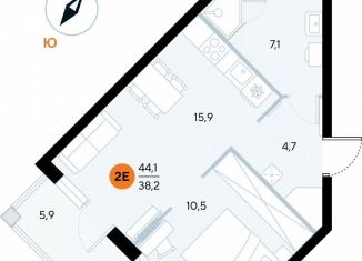 Продам 1-комнатную квартиру, 43.2 м2, поселок городского типа Заозерное, улица Аллея Дружбы, 10А