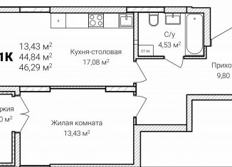 Продажа 1-ком. квартиры, 46.3 м2, Нижегородская область