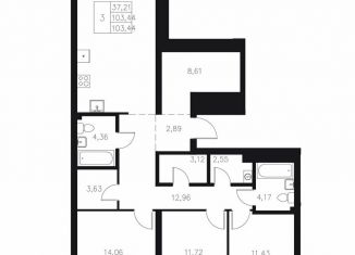 Продам трехкомнатную квартиру, 103.4 м2, Казань, Адмиралтейская улица, 2