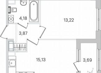 Продам однокомнатную квартиру, 38.3 м2, Пушкин