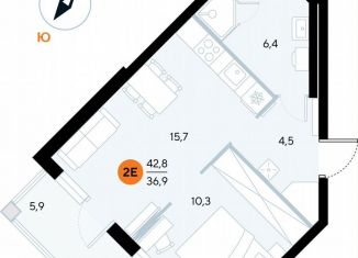 Продажа 1-комнатной квартиры, 42.2 м2, поселок городского типа Заозерное, улица Аллея Дружбы, 10А