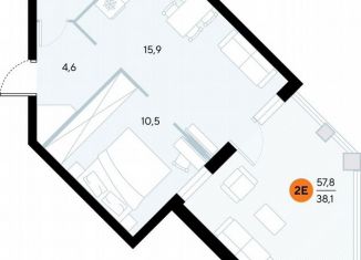 Продается 1-комнатная квартира, 57.4 м2, поселок городского типа Заозерное, улица Аллея Дружбы, 10А