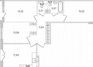 Продаю 3-комнатную квартиру, 80.6 м2, Пушкин