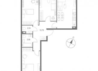 Продам 3-комнатную квартиру, 78.9 м2, Санкт-Петербург, метро Горный институт