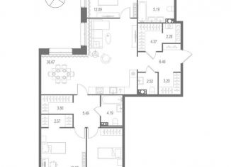 3-ком. квартира на продажу, 122.4 м2, Санкт-Петербург, метро Горный институт