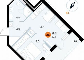 Продаю 1-ком. квартиру, 37.5 м2, поселок городского типа Заозерное, улица Аллея Дружбы, 10А