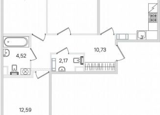 Продажа трехкомнатной квартиры, 78.1 м2, Пушкин