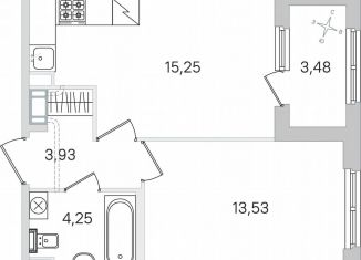 Продаю однокомнатную квартиру, 38.7 м2, Пушкин