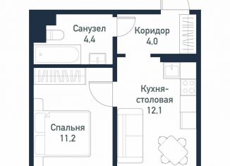 Продаю 1-комнатную квартиру, 31.6 м2, посёлок Западный