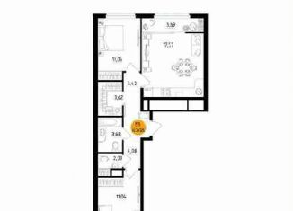 Продаю 2-ком. квартиру, 60.1 м2, Рязань, улица Земнухова, 2