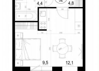 Продам квартиру студию, 32 м2, Одинцово, ЖК Союзный, к3