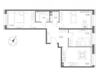 Продается трехкомнатная квартира, 76.1 м2, Санкт-Петербург, метро Горный институт